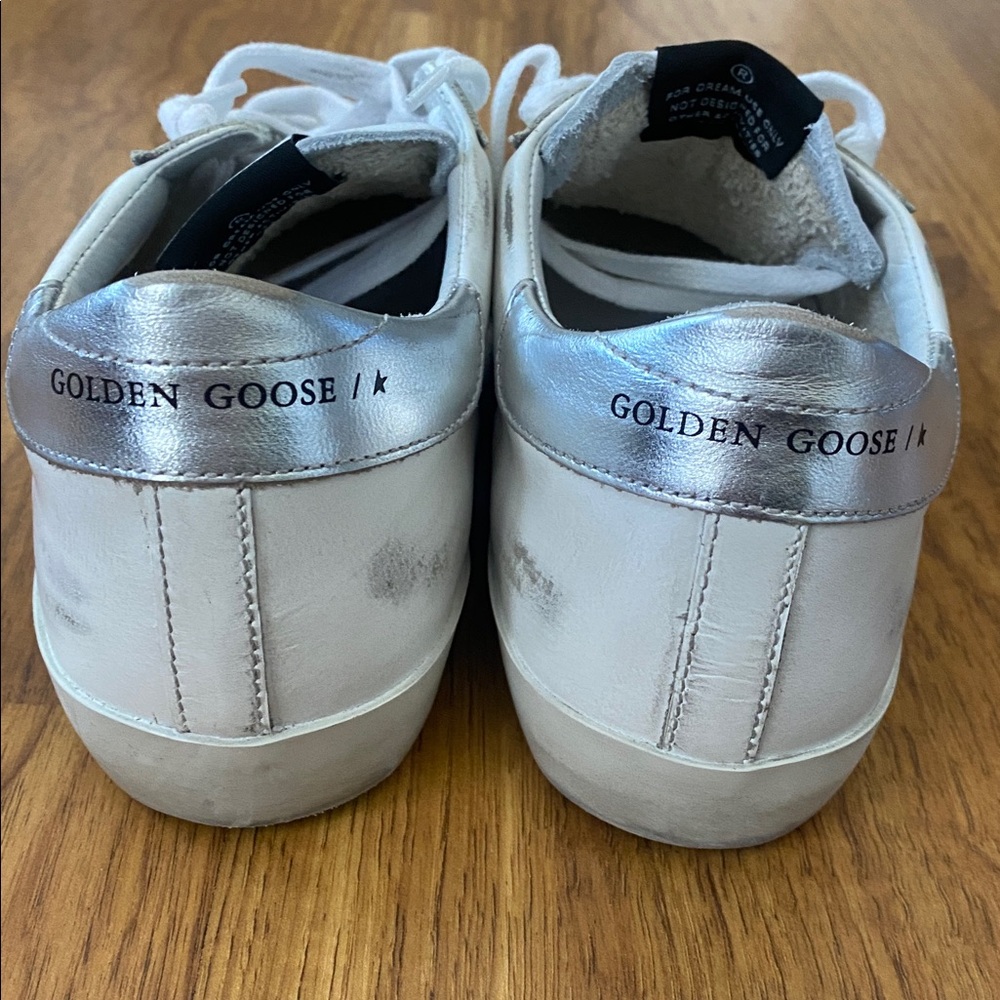 BNWT Golden Goose Superstar Sneakers white/olive green/silver - Picture 7 of 16